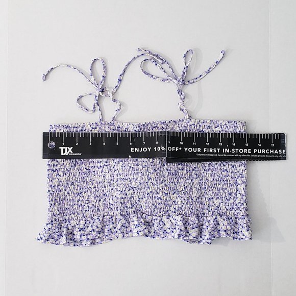 JOLIE & JOY Smocked Front Tie Cropped Tank Top - Picture 5 of 7